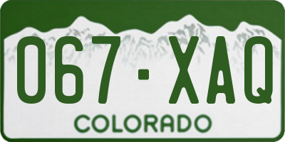 CO license plate 067XAQ