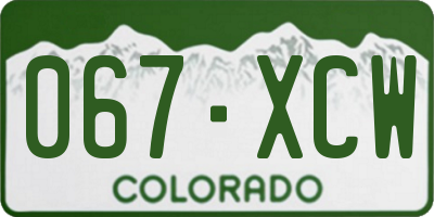 CO license plate 067XCW