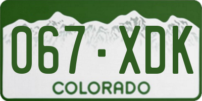 CO license plate 067XDK