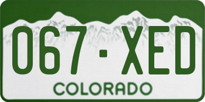 CO license plate 067XED