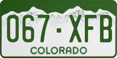 CO license plate 067XFB