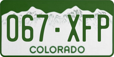 CO license plate 067XFP