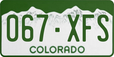 CO license plate 067XFS
