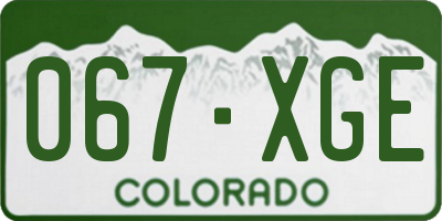 CO license plate 067XGE