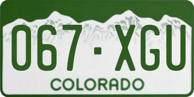 CO license plate 067XGU