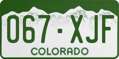 CO license plate 067XJF