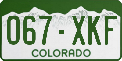 CO license plate 067XKF