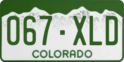 CO license plate 067XLD