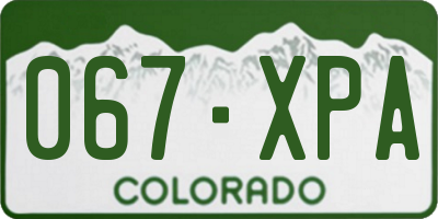 CO license plate 067XPA