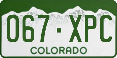 CO license plate 067XPC