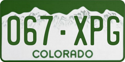 CO license plate 067XPG