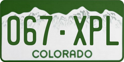 CO license plate 067XPL