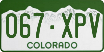 CO license plate 067XPV