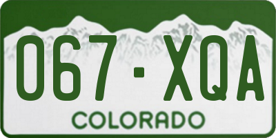 CO license plate 067XQA