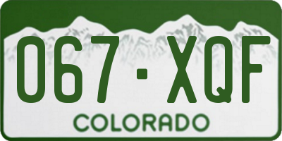 CO license plate 067XQF
