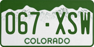 CO license plate 067XSW