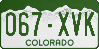 CO license plate 067XVK