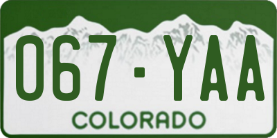 CO license plate 067YAA