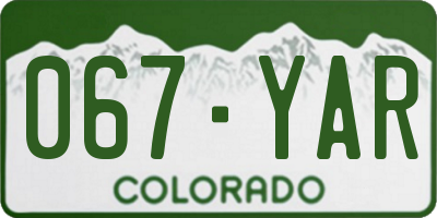 CO license plate 067YAR
