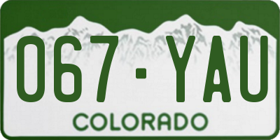 CO license plate 067YAU