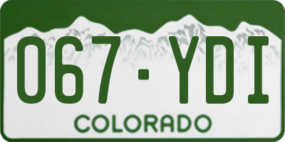 CO license plate 067YDI