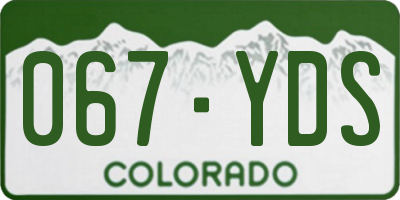 CO license plate 067YDS