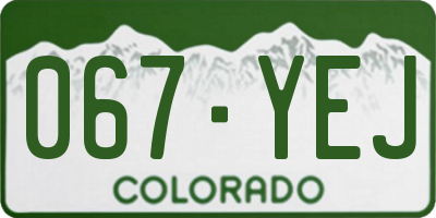 CO license plate 067YEJ