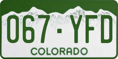 CO license plate 067YFD