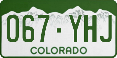CO license plate 067YHJ