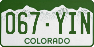CO license plate 067YIN