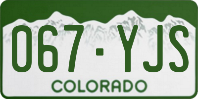 CO license plate 067YJS