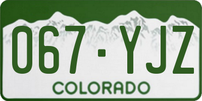 CO license plate 067YJZ