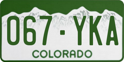 CO license plate 067YKA