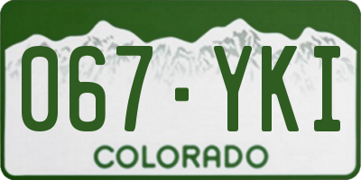 CO license plate 067YKI