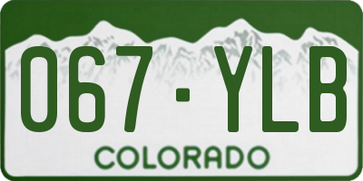 CO license plate 067YLB
