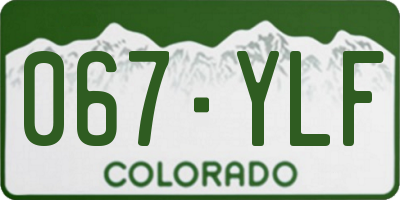 CO license plate 067YLF