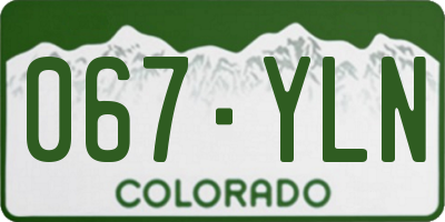 CO license plate 067YLN