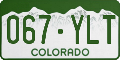 CO license plate 067YLT