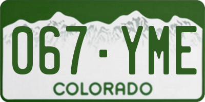CO license plate 067YME