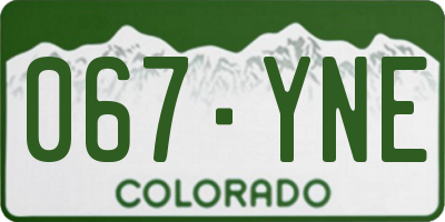 CO license plate 067YNE