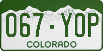 CO license plate 067YOP