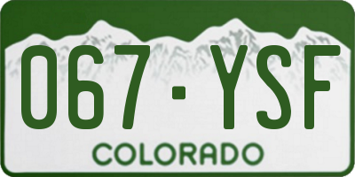 CO license plate 067YSF