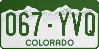 CO license plate 067YVQ