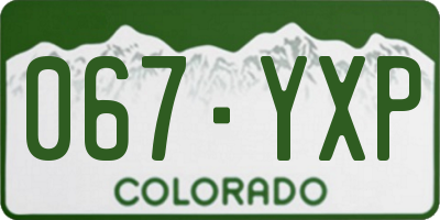 CO license plate 067YXP