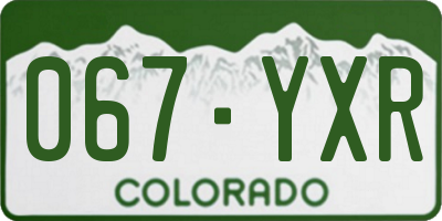 CO license plate 067YXR