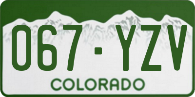 CO license plate 067YZV