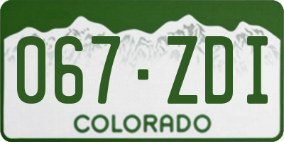 CO license plate 067ZDI