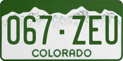 CO license plate 067ZEU