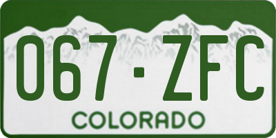 CO license plate 067ZFC
