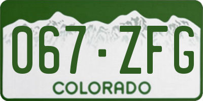 CO license plate 067ZFG